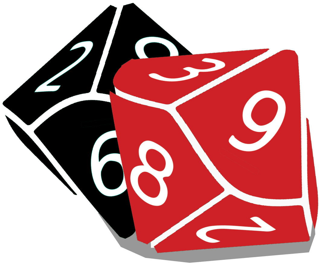 Black and red dice